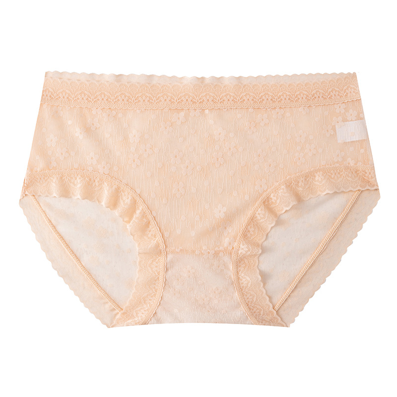 Encaje de seda de hielo, entrepierna antibacteriana de seda femenina, transpirable, translúcida, niña translúcida, ropa interior sexy, estilo fino de verano, refrescante