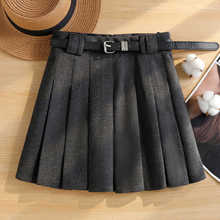 灰色百褶裙半身裙女秋冬季2025新款高腰显瘦短裙防走光裙子a字裙