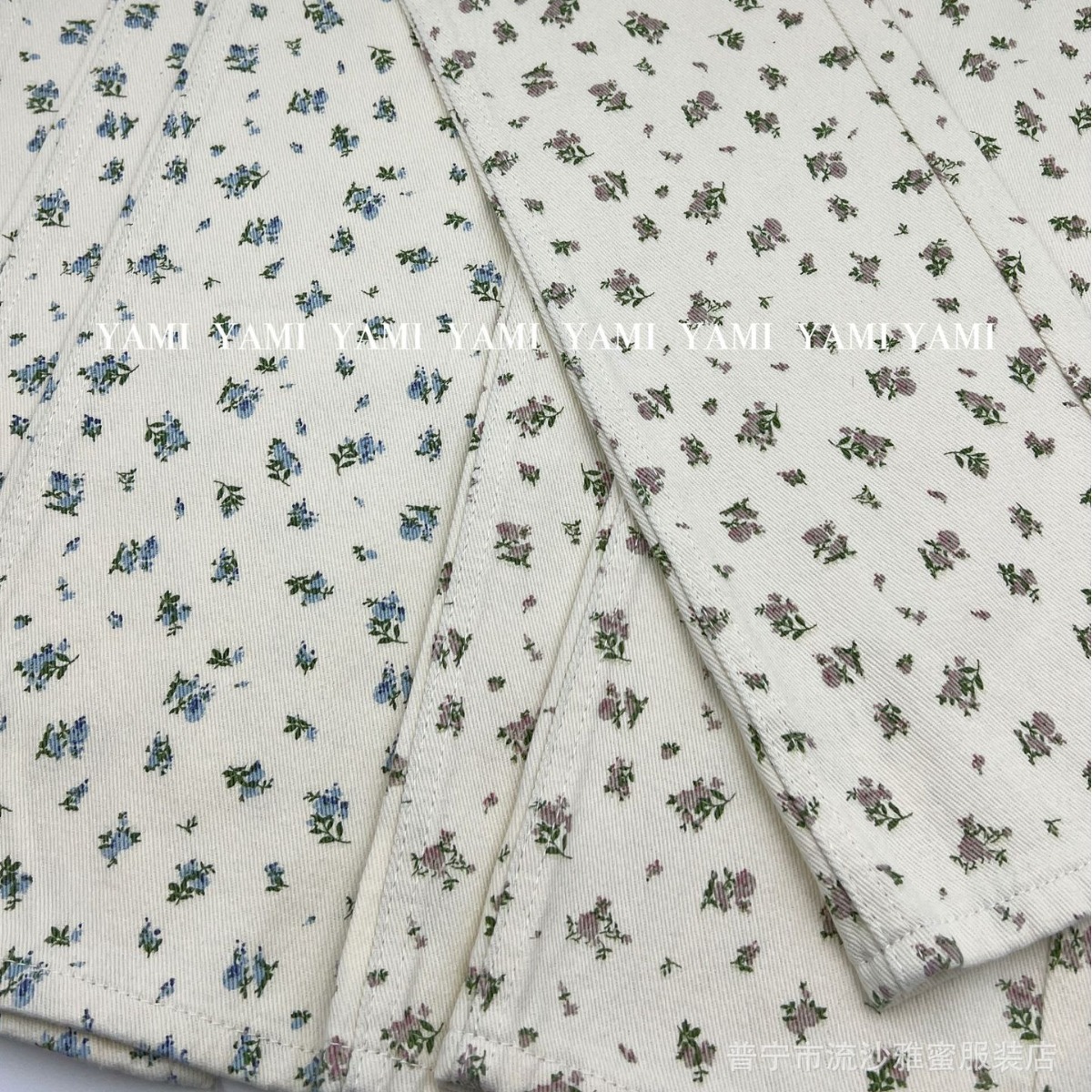 Impresión de algodón denim 10 piezas de mezclas pastorales de tela de algodón impresa de pantalones de trabajo tela de ropa image 3