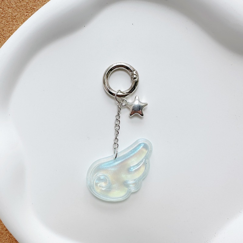 chic韩系ins风古早味甜美可爱星星天使翅膀钥匙扣AirPods挂件饰品|undefined