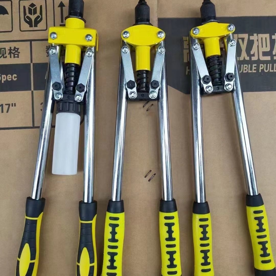 环保拉铆枪手动双把省力抽芯铝合金家用拉钉钳打钉器拉铝铆钉工具