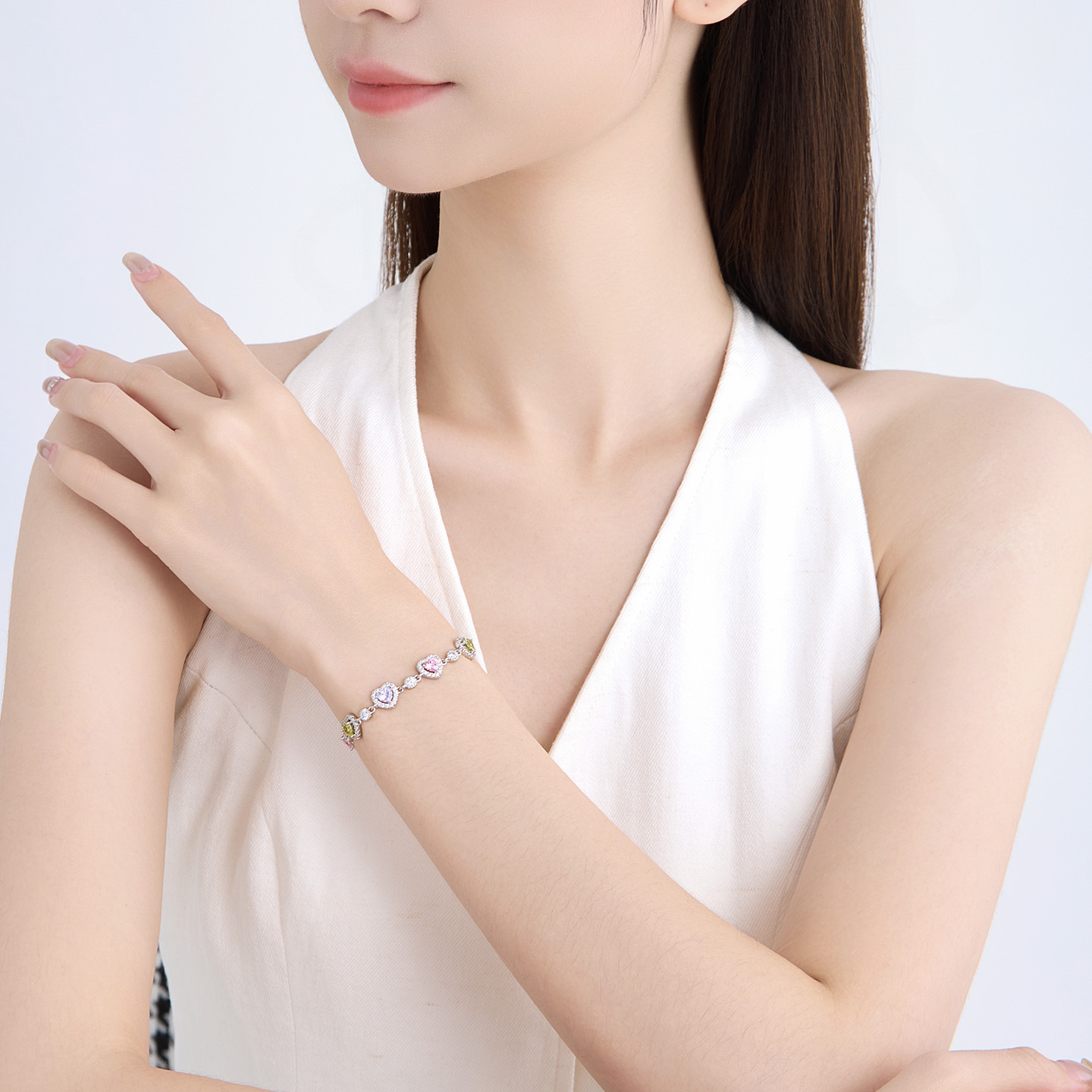 Pulsera de Corazón con Diamantes de Aleación de Cobre para Mujer image 3