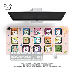 漫画の子犬のかわいいマウスパッドの巨大なステーションのテーブルの面パッドの線の事務のキーボードのコンピュータの手は女の子のテーブルのパッドを支えます。