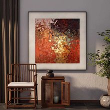 《惊蛰》新中式美学红色古典油画小众艺术客厅挂画沙发背景墙壁画