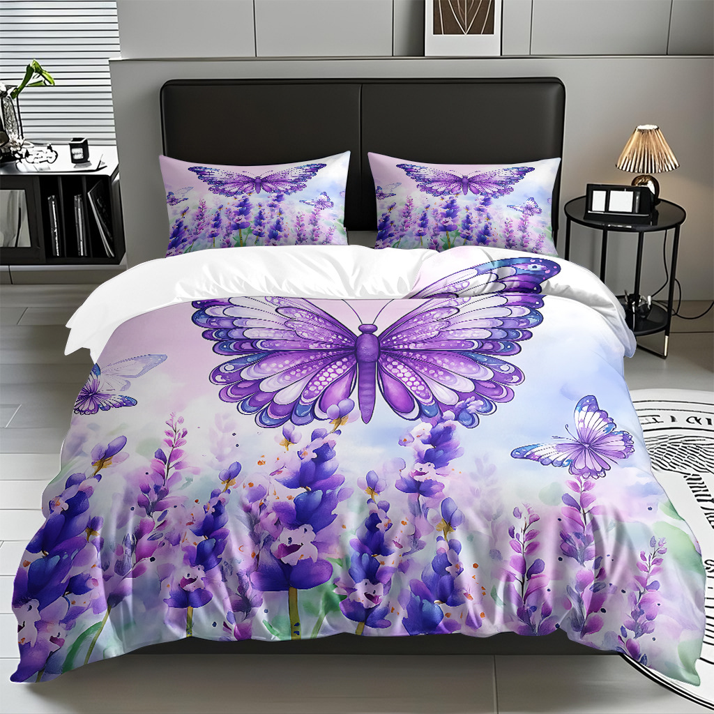 Su propia fábrica suministra directamente una variedad de colchas de impresión digital de mariposa. Comercio electrónico transfronterizo preferido para soportar el modo TEMU JIT.