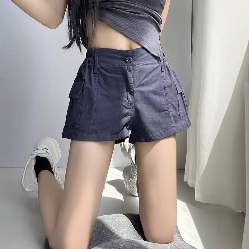 American-Style Loose Casual Pocketed Plus-Size Cargo Shorts for Women, Summer Thin Slimming Versatile Sports Fitness Hot Pants American-Style Loose Casual Pocketed Plus-Size Cargo Shorts for Women, Summer Thin Slimming Versatile Sports Fitness Hot Pants