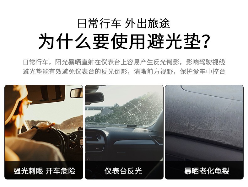 Suitable for Ford Mondeo Center Console Sun Protection Mat, Dashboard Light-Proof Mat, Dashboard Sun Protection and Heat Insulation Sunshade
