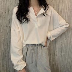 大码胖mm宽松白色长袖T恤女春秋韩版洋气内搭针织打底衫上衣冬潮