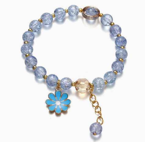 S060-Pulsera Margarita Azul Oscuro#tamaño 838