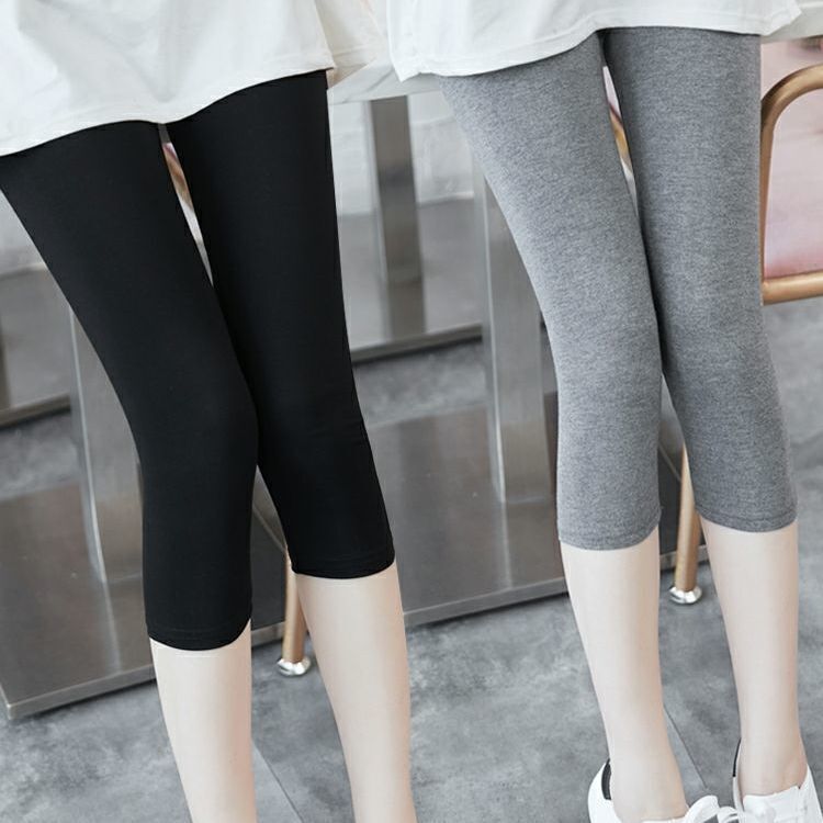 [Factory Outlet] Seven-point Leggings Women's Summer Thin Outer Wear Casual Korean Slim-fit Slimming 7-point Cotton Pants Stretch