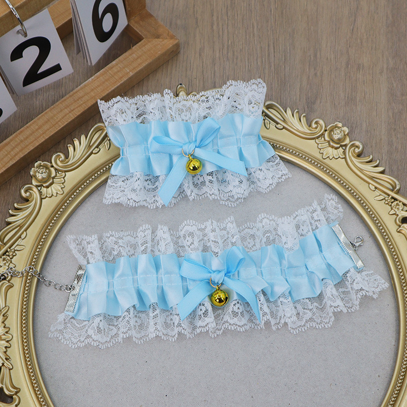 Lolita al por mayor encaje correa de cabello conjunto de clipes de cabello brazalete decoración de Halloween carnaval navidad conjunto de adornos de cabello