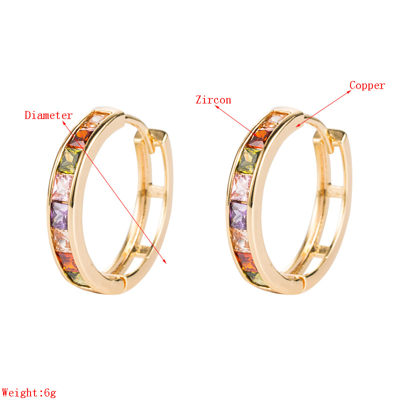 Copper Micro Inlaid Zircon Fashion Exquisite Earrings display picture 1
