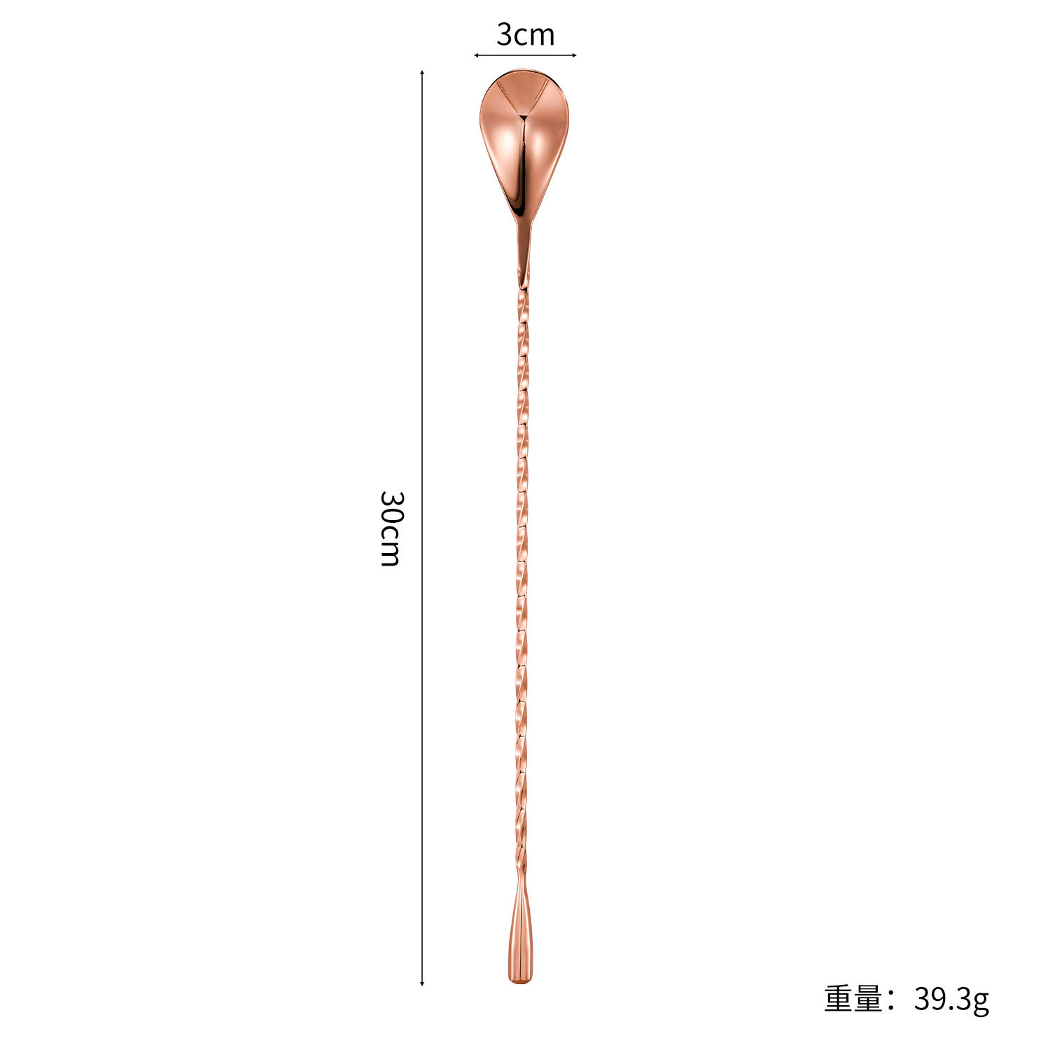 Fábrica de barra de mezclador de acero inoxidable transfronterizo barra de mezclador de cóctel de mango largo herramientas de barra cucharas de goteo creativas