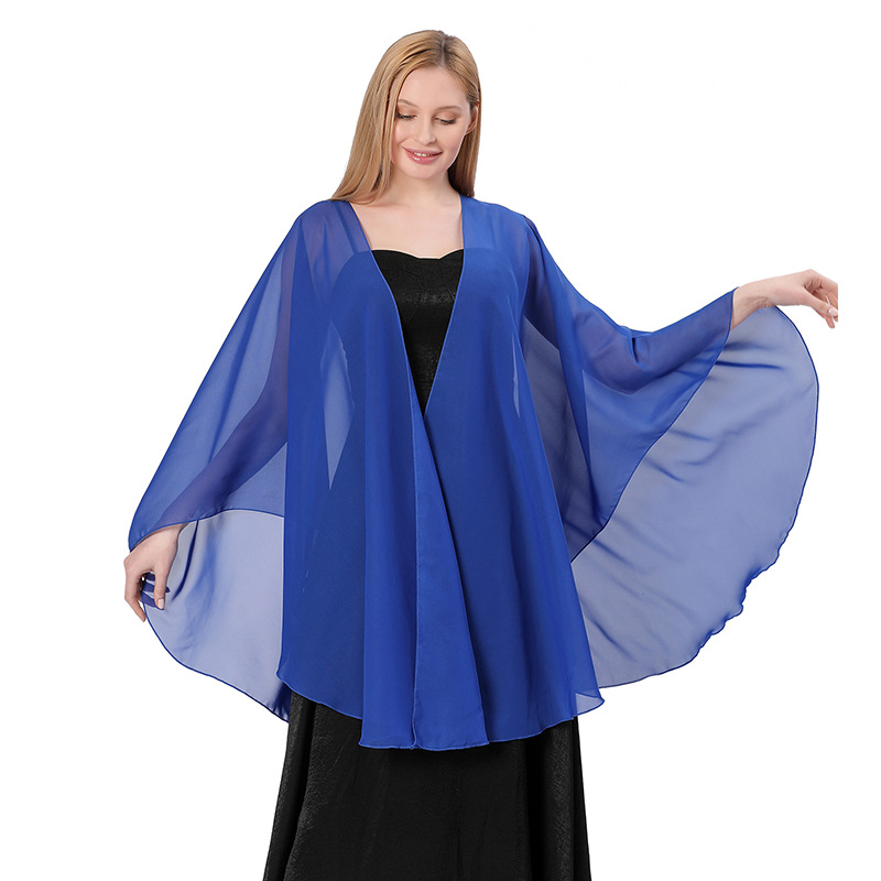 thumbnail image 1 of Chal de Gasa Mujer Señora Estola Mantón Bufanda Capa Ponchos Pañuelo Elegante Suave Ligero Chifón Seda Verano Primavera Boda Fiesta, 1 of 5
