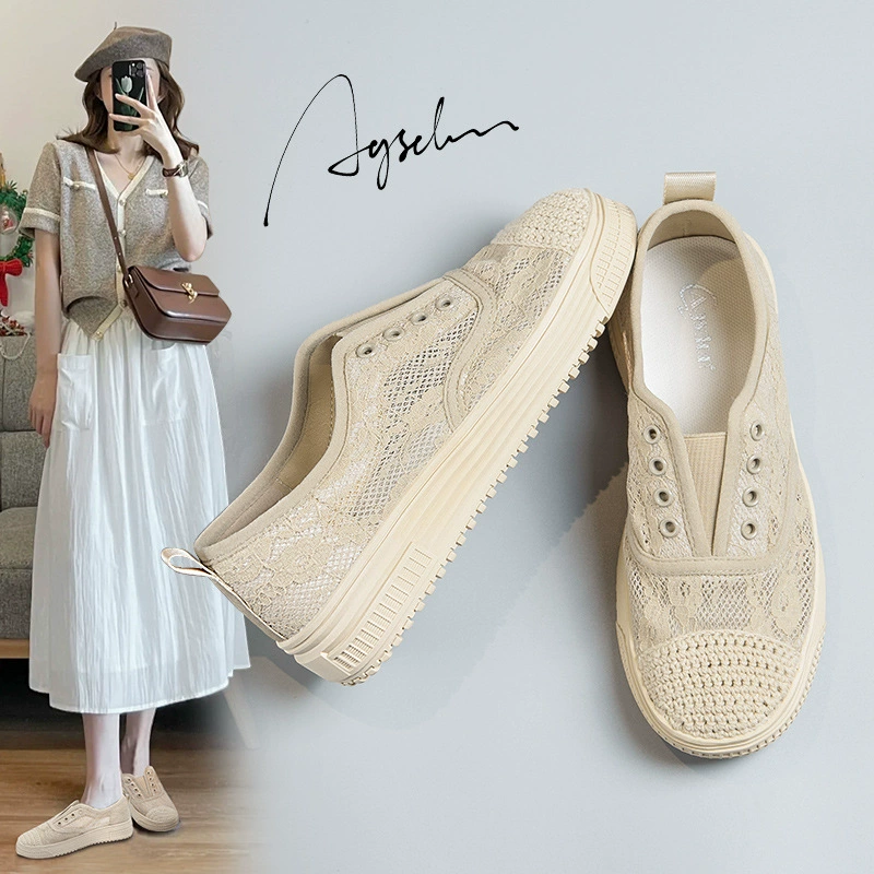 Женские летние босоножки Augu Shiden Fisherman Shoes 2025, новые, модные, кружевные, плетеные, повседневные, на плоской подошве, без застежек