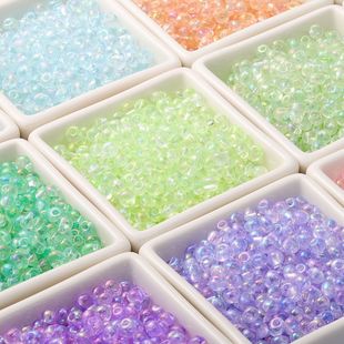 Cross-border new 4MM50g colorful water drop partial hole glass rice beads diy bracelet jewelry accessories