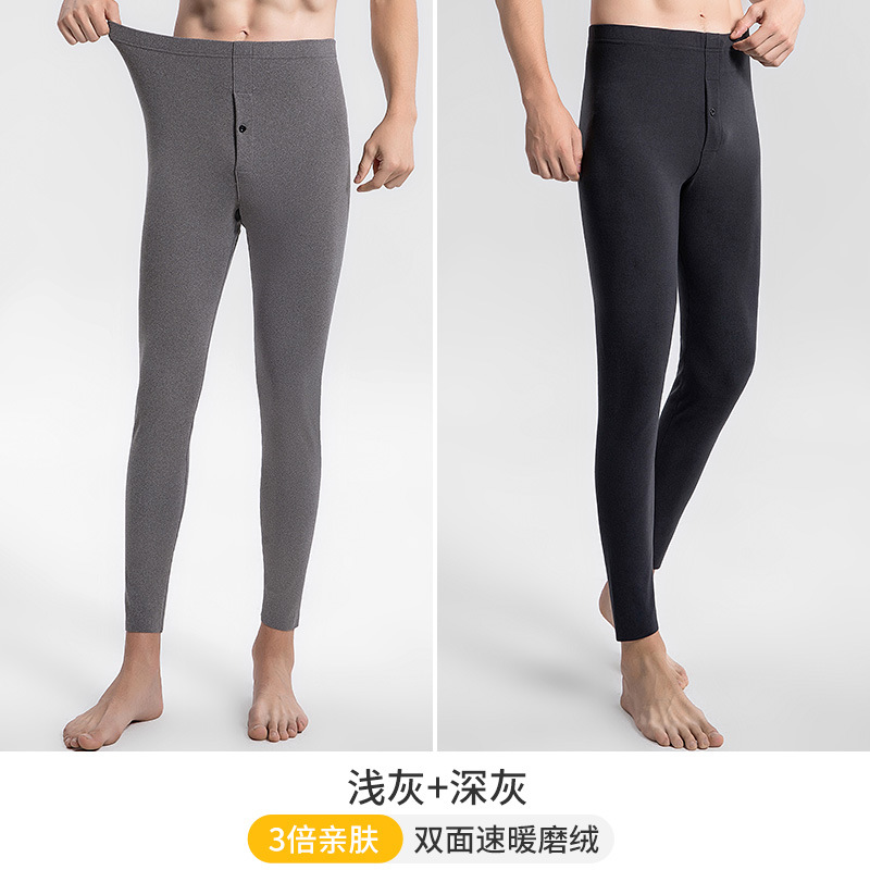 Pantalones calientes de otoño de cotton, pantalones cálidos para hombres, pantalones de algodón sin marcas de doble cara, pantalones de invierno nuevos