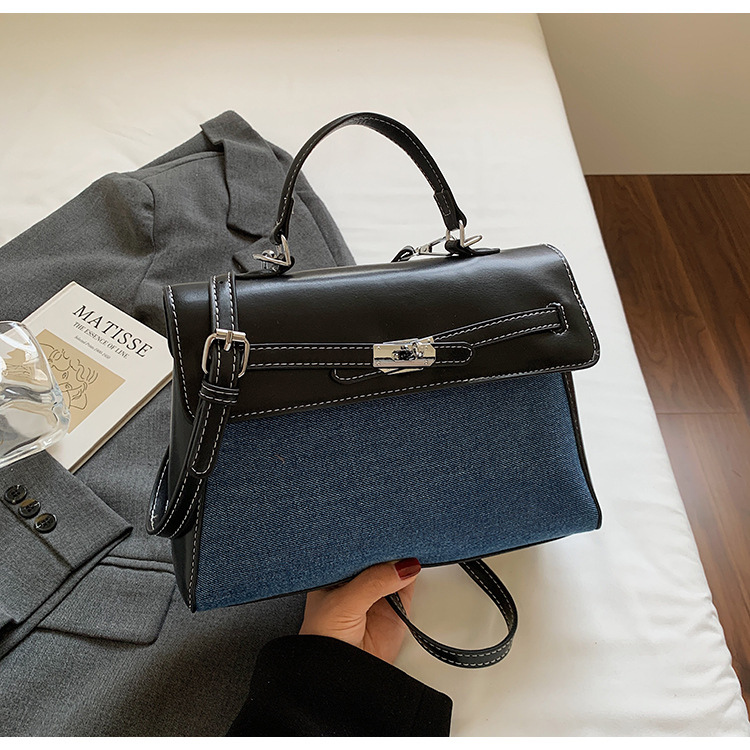 Jeans portátil de alto nivel, bolsos de Kelly, mujeres de moda coreana transfronteriza, nicho de alto nivel, bolsos de hombro de un solo hombro
