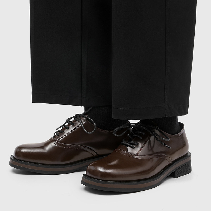 Factory Direct Sales Autumn New Fashion Formal Business Leather Shoes Men's Square Toe Casual Business Commuting Derby Shoes