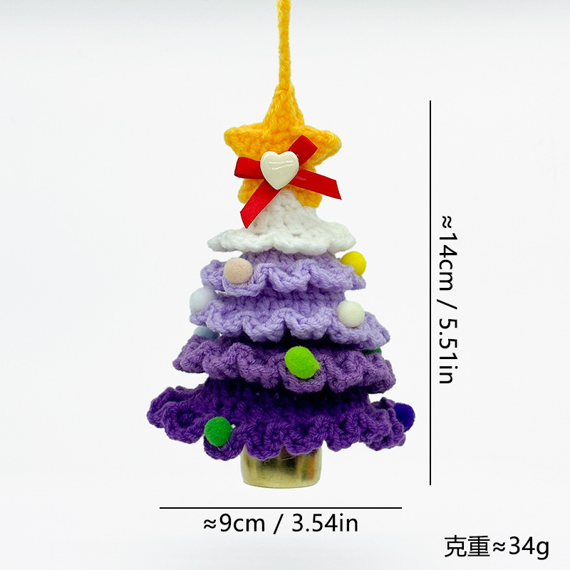 跨境热销圣诞节手工钩织玩偶圣诞老人雪人车挂圣诞树铃铛厂家直销|undefined