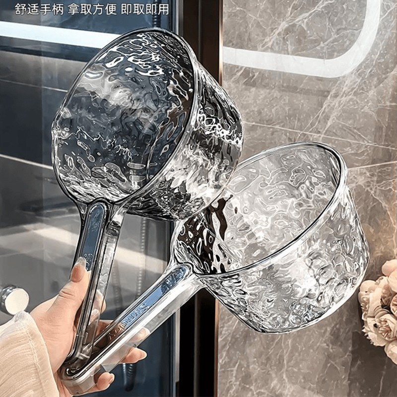 壊れない家庭用水ひしゃく、深く厚く、長い柄のキッチン用大型水ひしゃく、透明なプラスチック製の見栄えの良い水ひしゃく|undefined