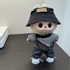 （毛衣套装）LABUBU娃衣平价17cm条纹毛衣渔夫帽换装衣服休闲搭配