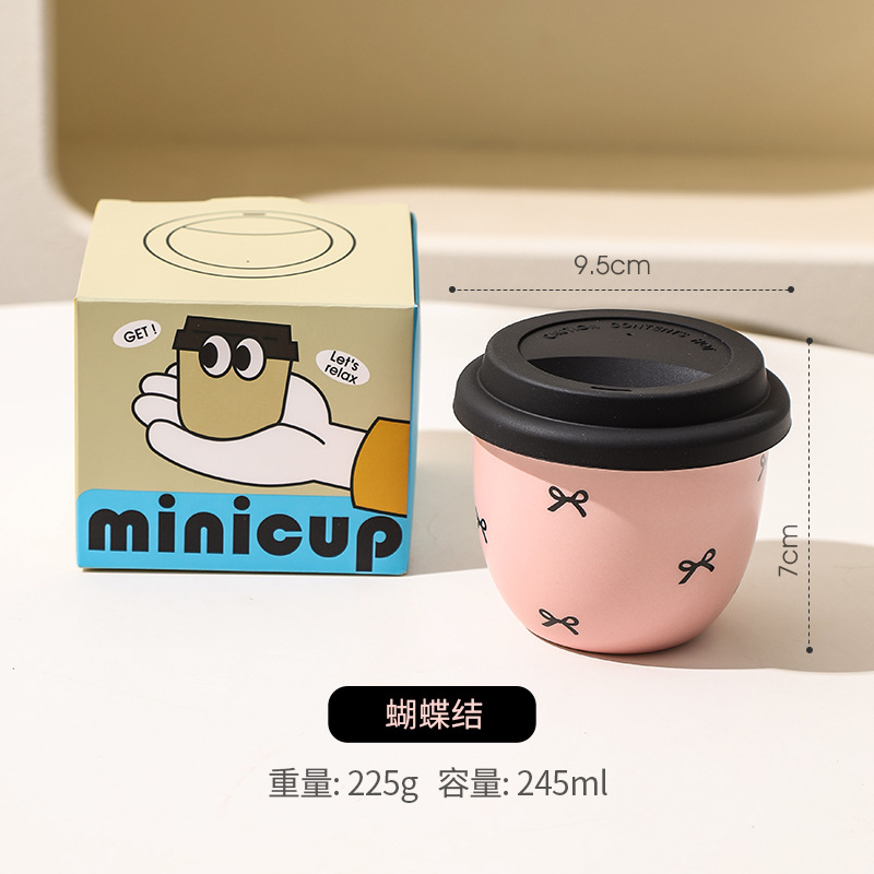Taza de café con tapa de oficina pequeña taza doméstica de cerámica ins taza casual para dar a las chicas tazas lindas