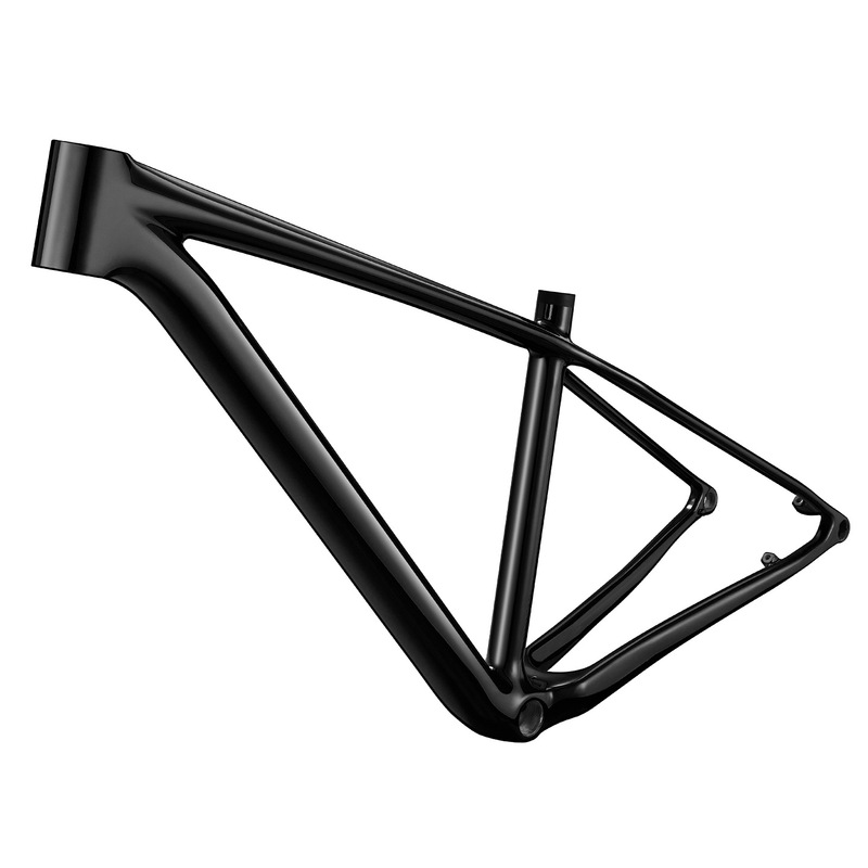 [Source Factory] Carbon Fiber Mountain Bike All Black Unlabeled Xc Off-Road Frame with Internal Cable Routing Bicycle Frame