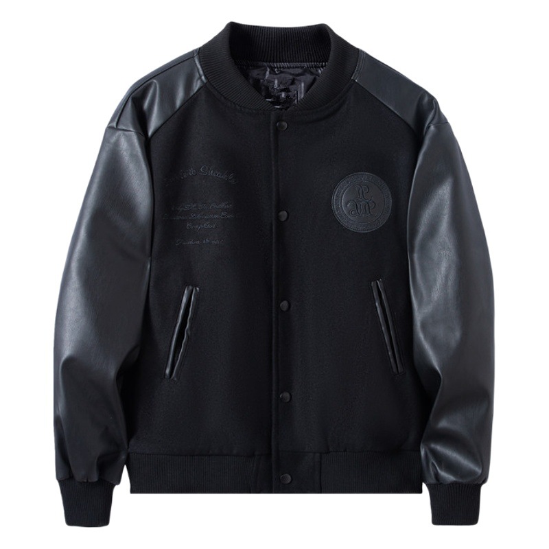 Cross-border Trendy Brand Autumn Baseball Suit Men's Trendy Brand Ins American Style Retro Wool Jacket Stitching Embroidered Jacket H268