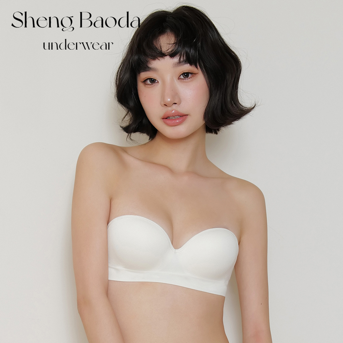 Fashionable Half-cup Strapless Tube Top Bra With Push-up Soft Steel Rings And Comfortable Bamboo Charcoal Cotton Lining Seamless Thin Bra