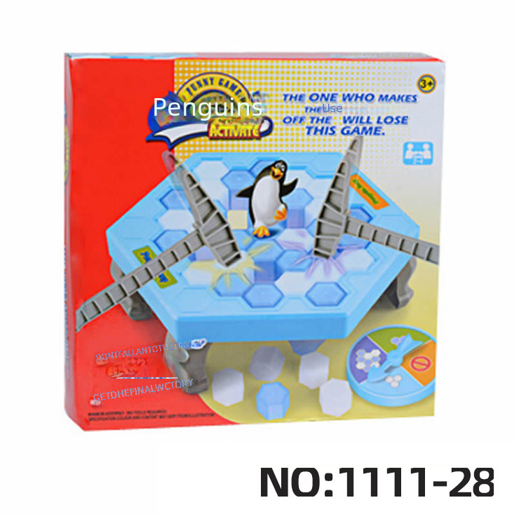 Large Knocking Ice Block Building Toy Cartoon Penguin Rescue Wall Breaking Tabletop Parent-Child Icebreaker Game