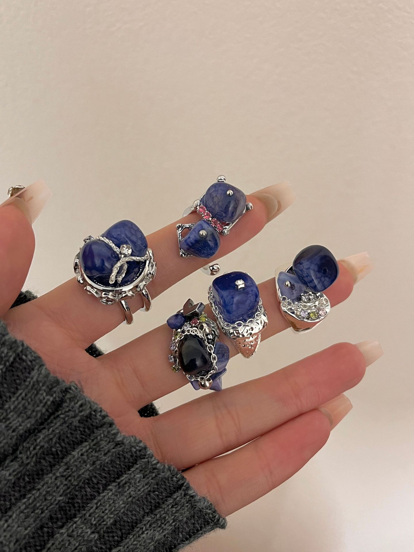 Natural Stone Ring For Women Stylish Beaded Ring For Her_voghion.com