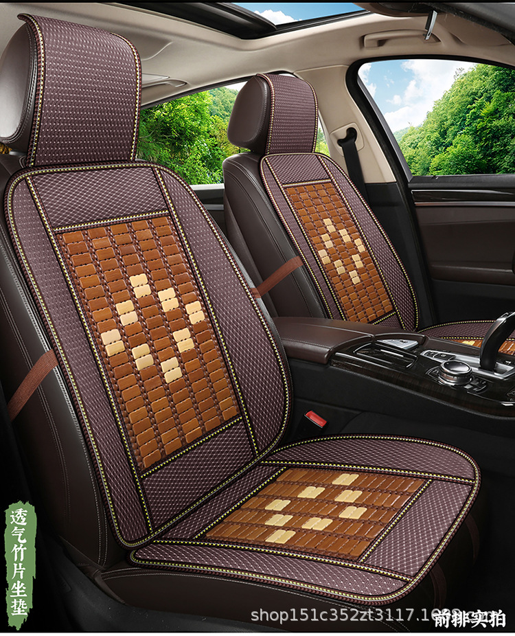 Summer Car Seat Cushion Single Sheet for Main Driver, Bamboo Cooling Pad, Breathable Bamboo Silk Ice Pad, Rear Three-Seater Seat Cushion with Cooling Sensation