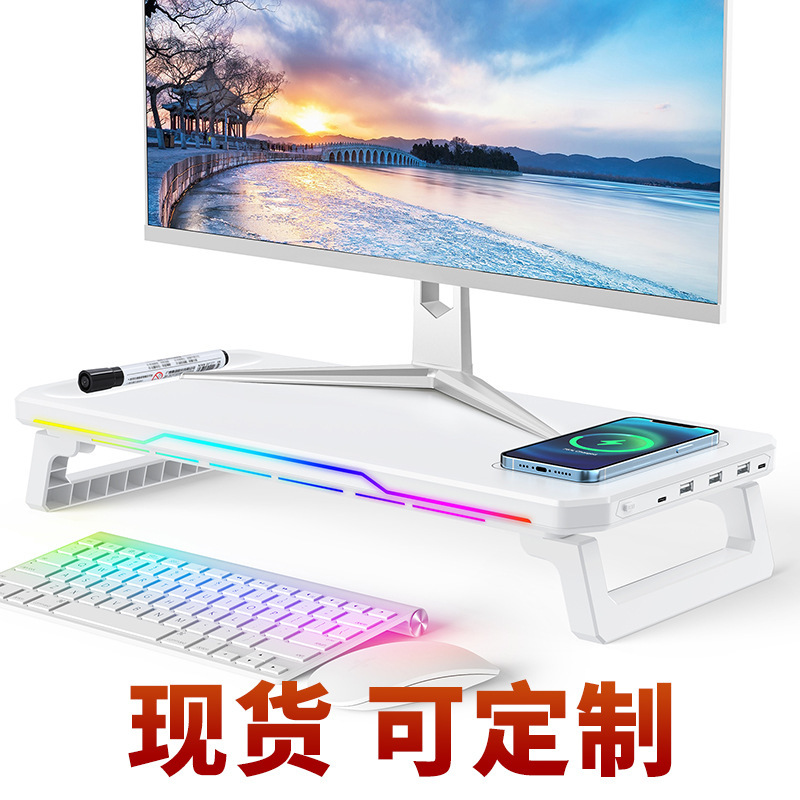 Rgb Computer Stand Docking Station Monitor Multifunctional Desktop Riser Display Screen Laptop Stand Adjustable