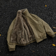 冬季新款仿皮草保暖两面穿座山雕风格潮流时尚加厚加绒棉衣外套男