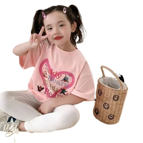 Children's T-shirt 100% Cotton Summer Summer Baby Short Sleeve Class A Odel Cotton Top Girls' Korean Style Children's Clothing
