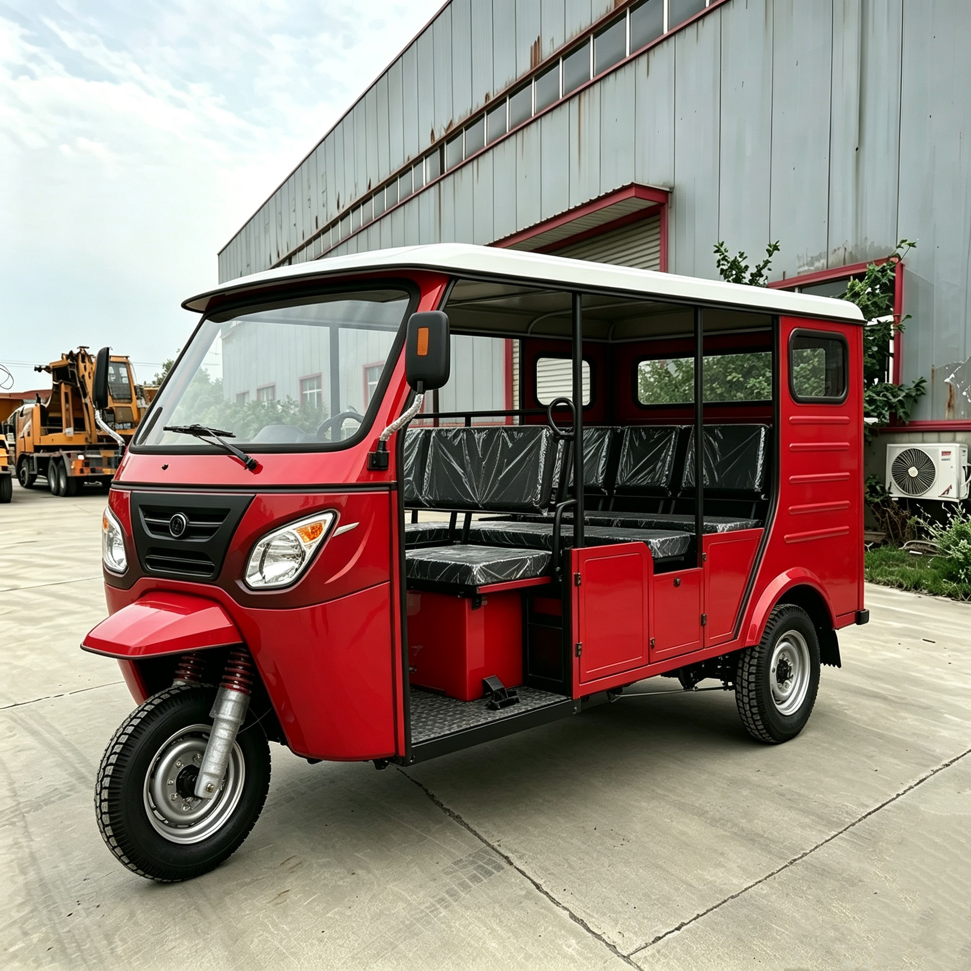 Fully enclosed three-wheeled motorcycle for urban and rural passenger transport, multi-seater passenger tricycle for short-distance passenger transportation in towns and villages