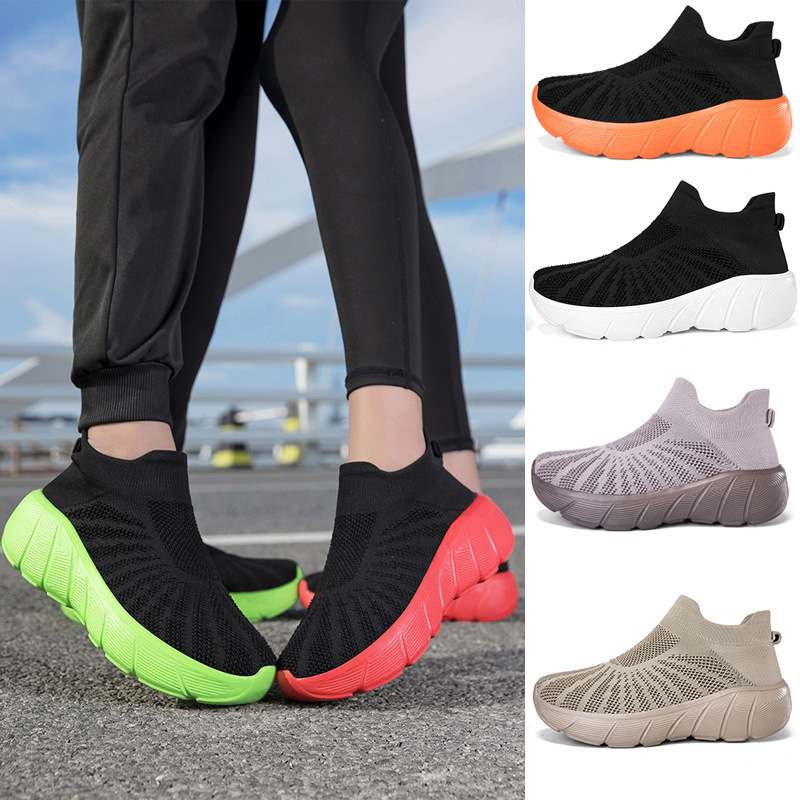 Cross-Border Thick-Soled Fly-Knit Sports Shoes, Breathable, Non-Slip, Wide-Toe Shoes for Men, Widened Feet, Wide-Last, Wide-Palm Walking Shoes for the Elderly, Women Cross-Border Thick-Soled Fly-Knit Sports Shoes, Breathable, Non-Slip, Wide-Toe Shoes for Men, Widened Feet, Wide-Last, Wide-Palm Walking Shoes for the Elderly, Women