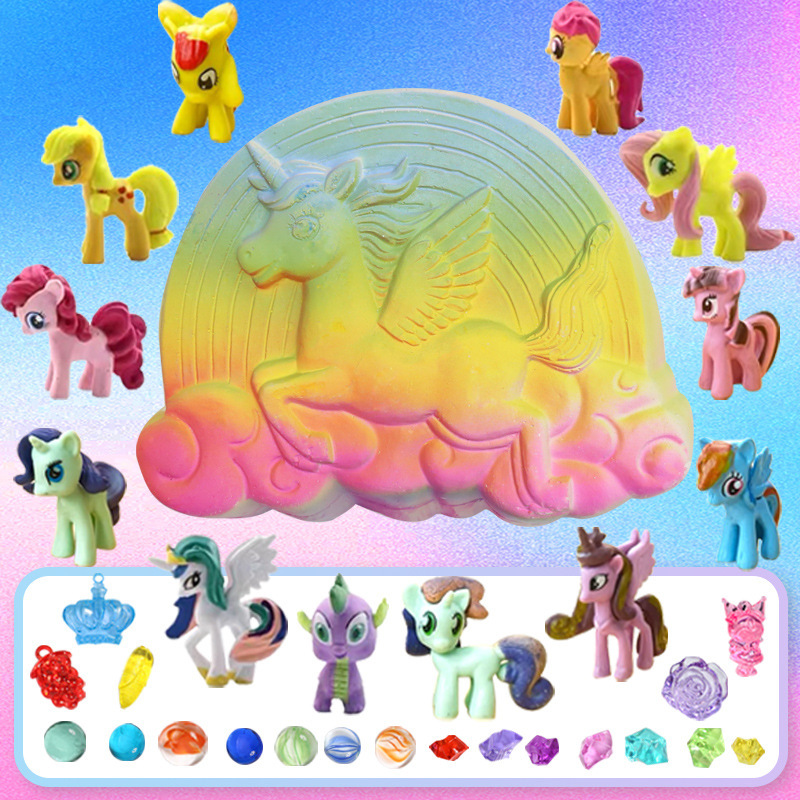 Children Digging Gems Treasure Hunting Toys Archaeological Fossils Pony Baoli Blind Box Digging Treasure Girls diy Knocking Plaster