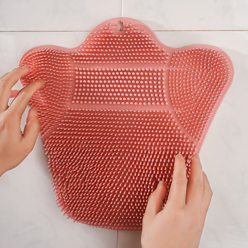 Baño de frota de espalda, artefacto mágico de frota de espalda, ventosas de espalda, almohadilla de pie de pared, cepillo de baño, masaje, no pedimos a nadie que se ponga en contacto con la gente.