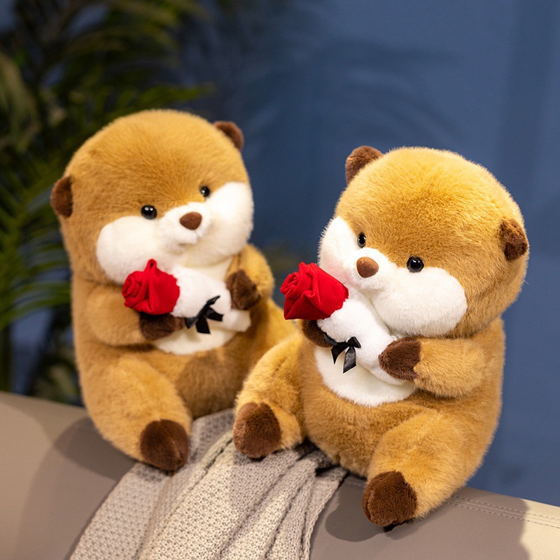 Caricatura de flores rosadas muñecas de peluche muñecas de agua pequeñas muñecas de agua para niñas muñecas de paño tranquilizadoras regalos de San Valentín