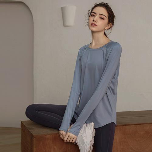 Loose-fitting Quick-dry Women's Sport Top 2024 Long-sleeve T-shirt Yoga Clothes Breathable Running Pilates Slimming Fitness Clothing