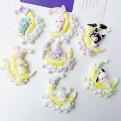 漫画DIY樹脂アクセサリー飾り 大型カード 月 小鳥 クリーム接着剤 手作りヘアピン 携帯電話ケース 靴飾り インス風