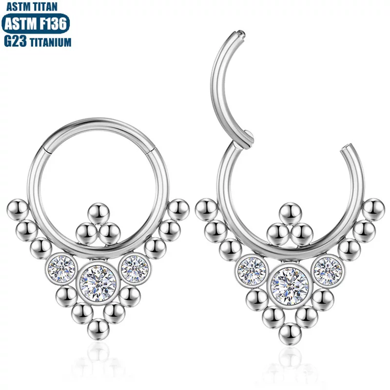 Серьги с цирконами, пирсинг носа