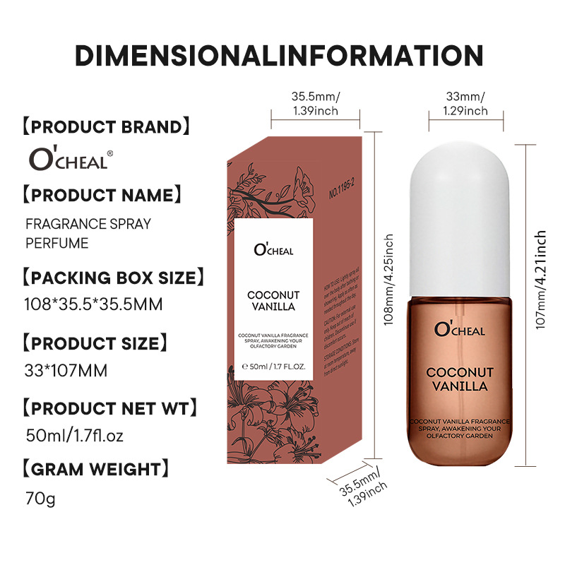 Transfronterizo Amazonas OCEAL Coconut Vanilla Hair Body Spray Perfume Rose Perfume Sureste Asiático