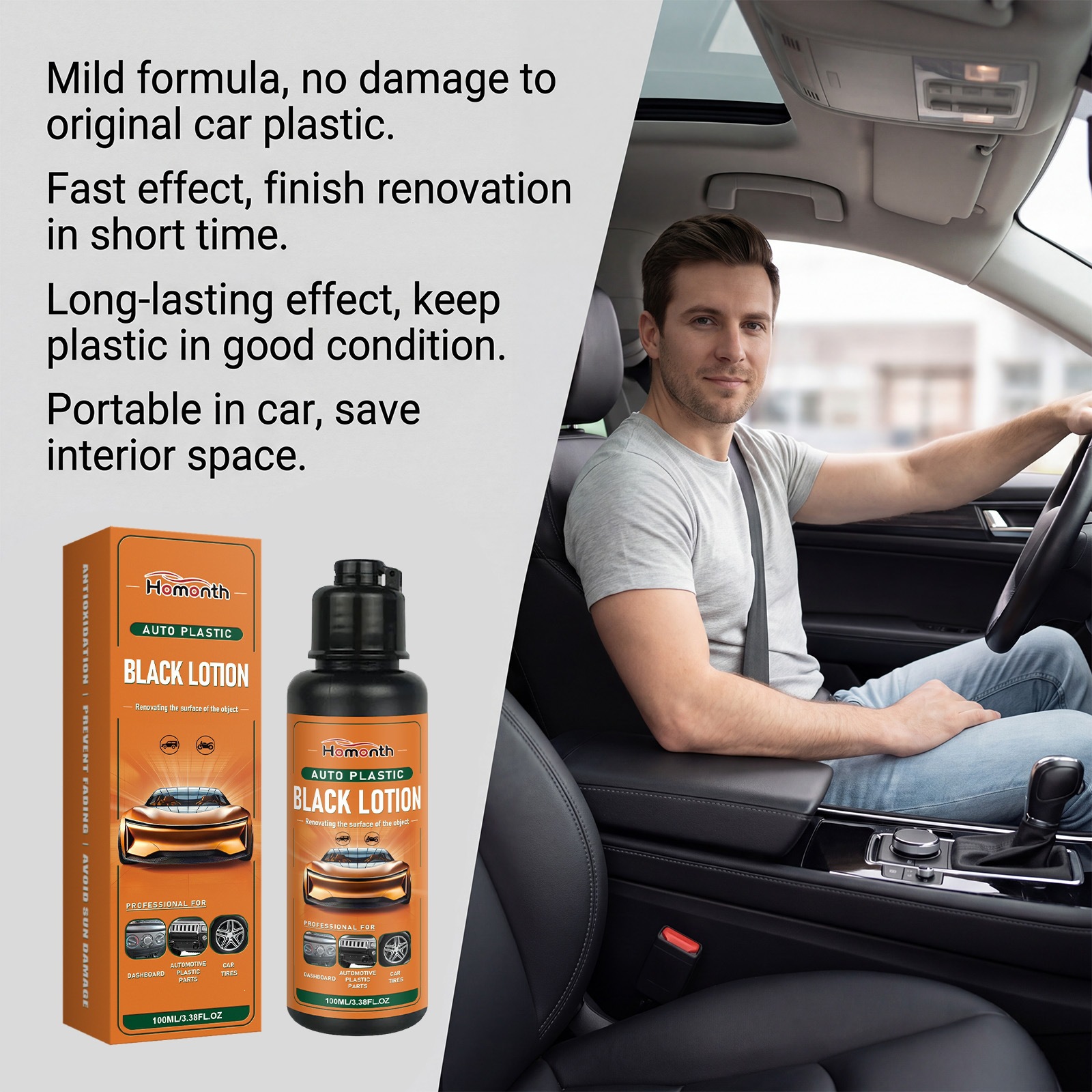 Homonth Car Plastic Renovation Agent Car Interior Plastic Cleaning Film Formation Renovation and Shine Daily Maintenance