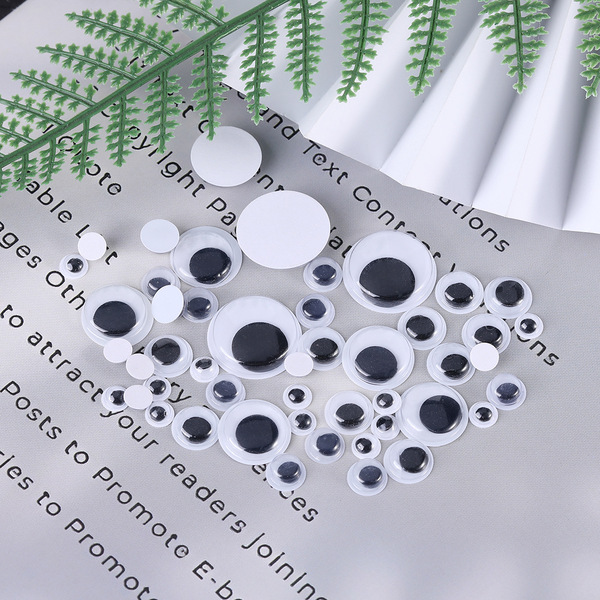 Multi-specification black and white movable eye beads with adhesive…