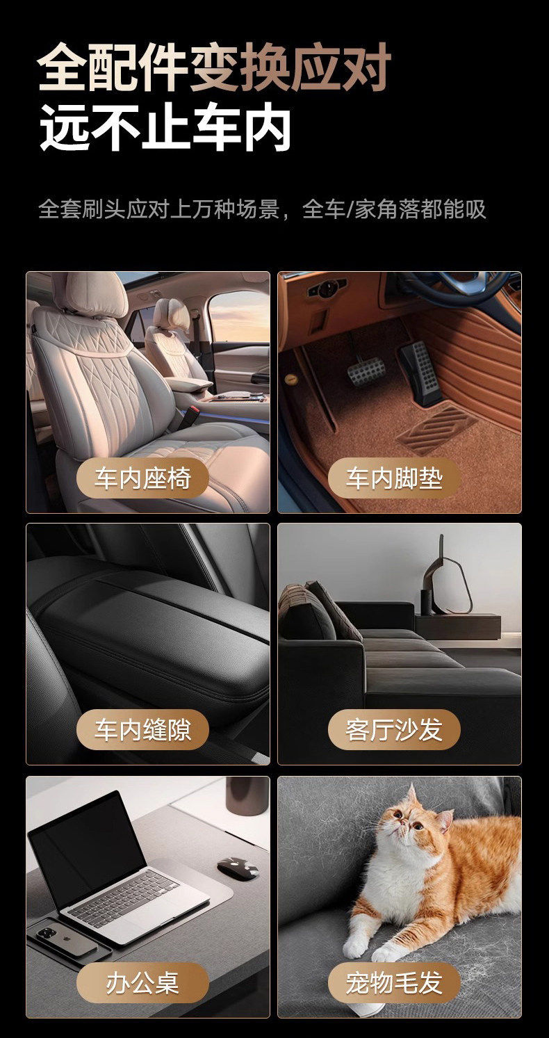 Car vacuum cleaner 2026 new model, specialized for car interiors, super powerful suction, handheld, small, wireless, home-use, blow-suction