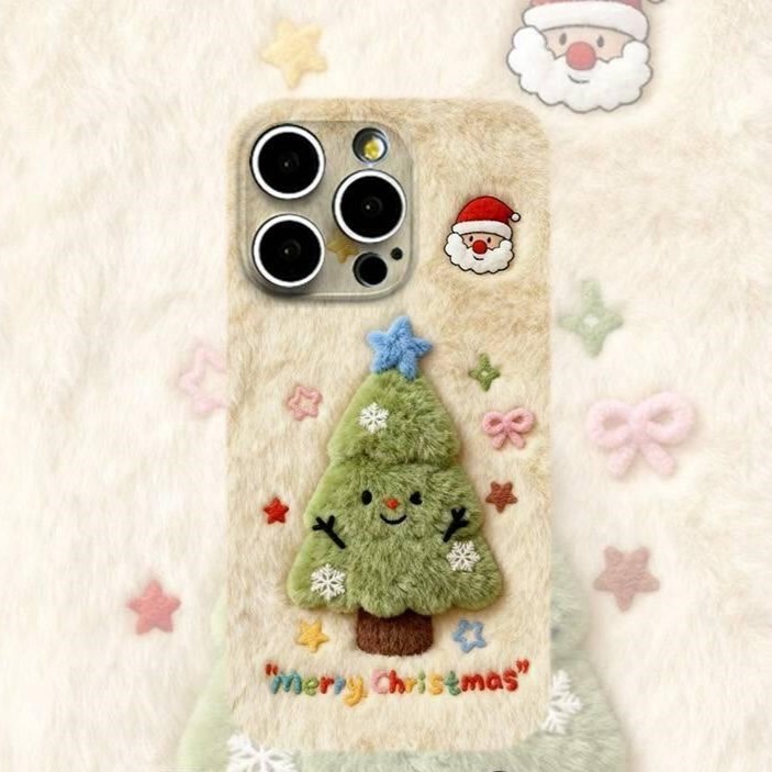 Suitable for Iphone17Promax Film Mobile Phone Case Imitation Plush Christmas Tree Apple 16/15 New Model 14/13 Suitable for Iphone17Promax Film Mobile Phone Case Imitation Plush Christmas Tree Apple 16/15 New Model 14/13