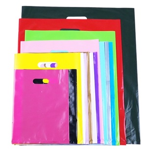 Wholesale four finger tote bag jewelry store flat pocket packaging bag PE clothing gift shopping tote bag